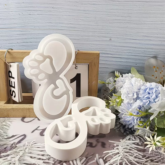 Silikonform Pfote mit Herz