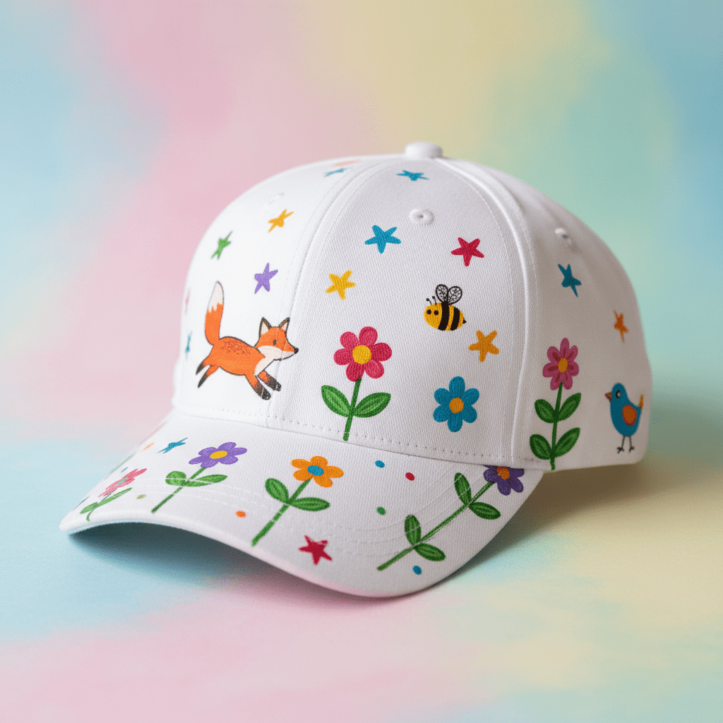 Basecaps bemalen inkl. 5 Basecaps und 5 Textilstiften, Kinder - Craftguru
