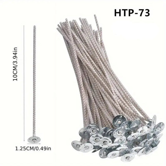Baumwolldocht HTP-73, 100mm, 50 Stück inkl. Halter - Craftguru