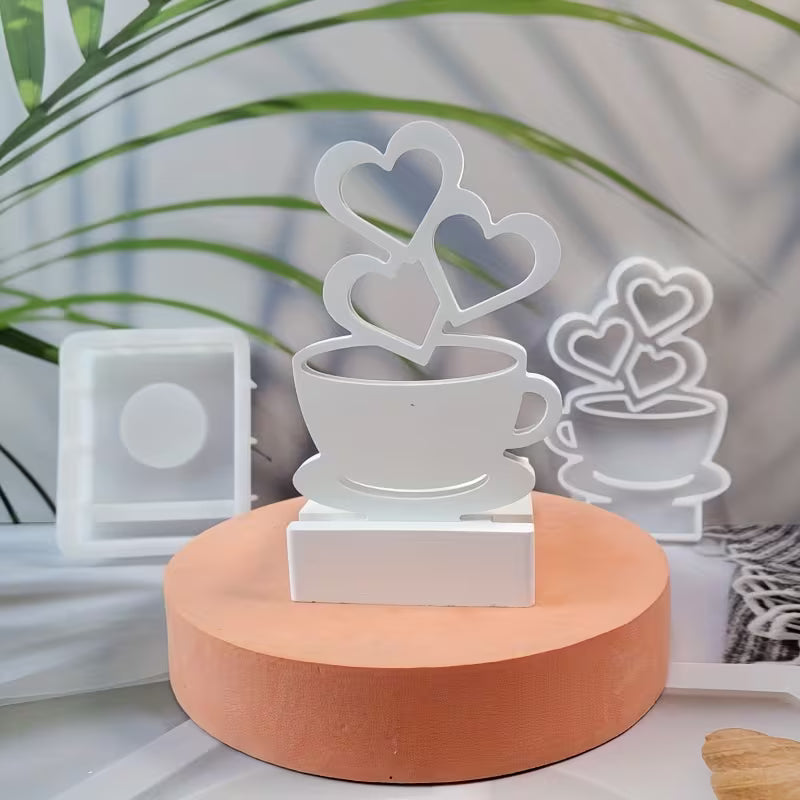 Silikonform Aufsteller Tasse mit Herz