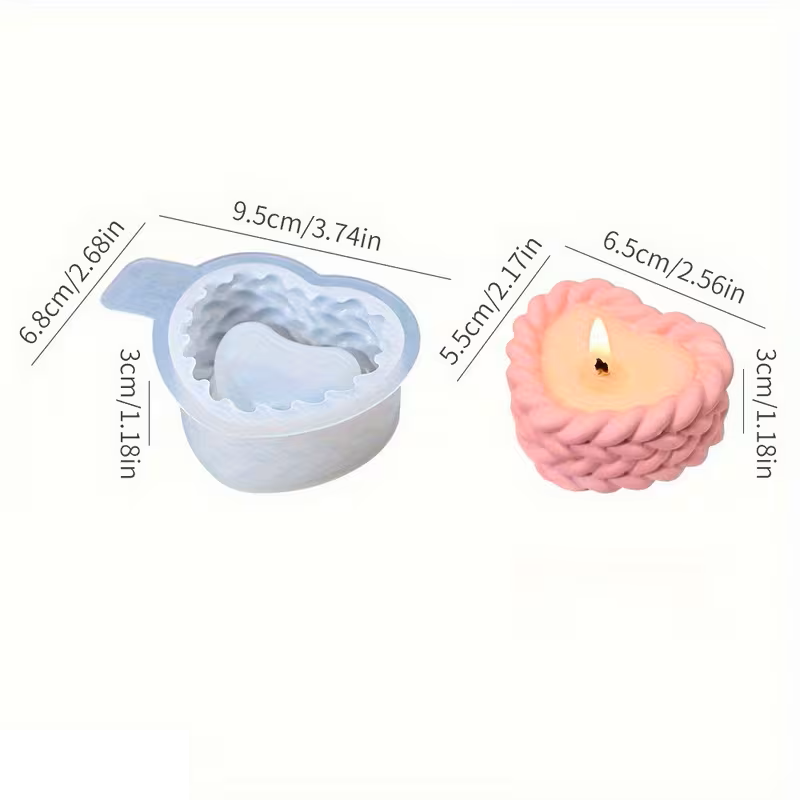 Silikonform Herz geflochten