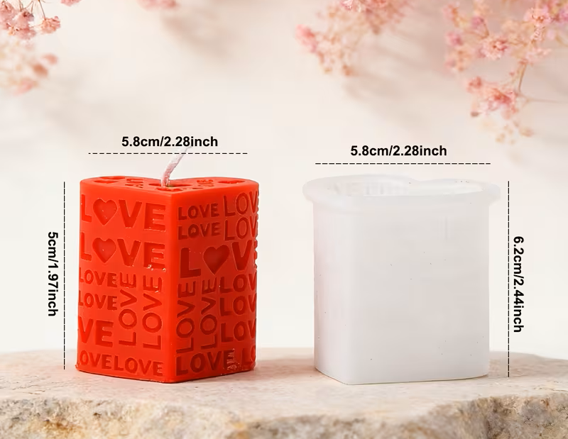 Silikonform Kerze Love in 3 Variante