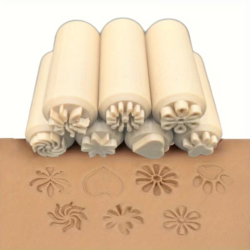 Set Töpferstempel mit 7 verschiedenen Motiven, Kunststoff