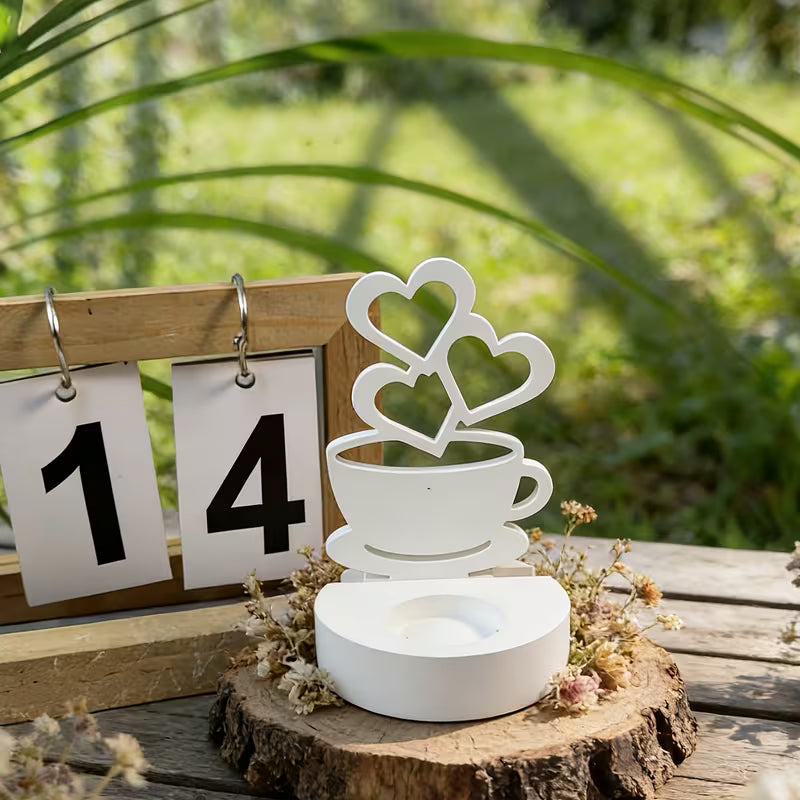 Silikonform Aufsteller Tasse mit Herz inkl. Halter