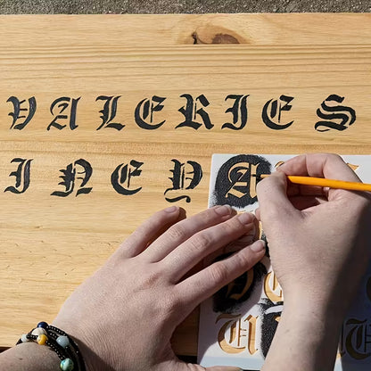 Schablonenset Buchstaben Gothic, 6 teilig