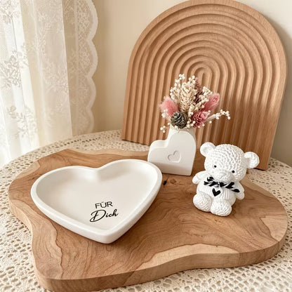Silikonform Herzschale mit Bärchen und Herzvase, 3 teilig