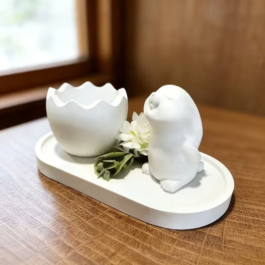 Silikonform Osterschale mit Häschen 3-teilig