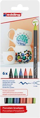 Edding 4200 Porzellanstifte, 6er Set, verschiedene Farbvarianten - Craftguru