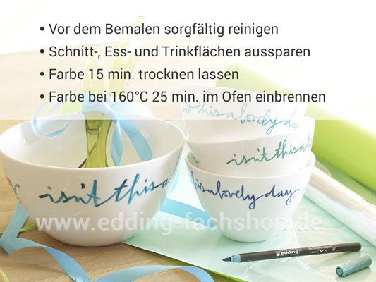 Edding 4200 Porzellanstifte, 6er Set, verschiedene Farbvarianten - Craftguru