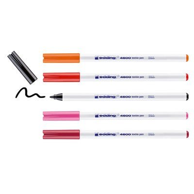 Edding 4600 Textilstifte, 5er Set - Craftguru