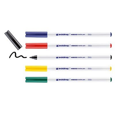 Edding 4600 Textilstifte, 5er Set - Craftguru