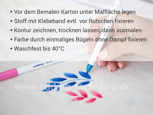 Edding 4600 Textilstifte, 5er Set - Craftguru
