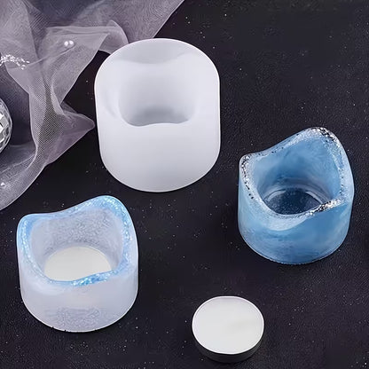 Silikonform Teelichthalter geschwungen