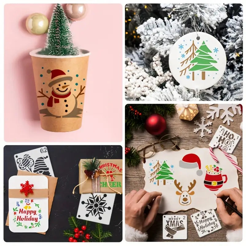 Schablonenset Weihnachtsmotive, 64-teilig