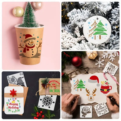 Schablonenset Weihnachtsmotive, 64-teilig