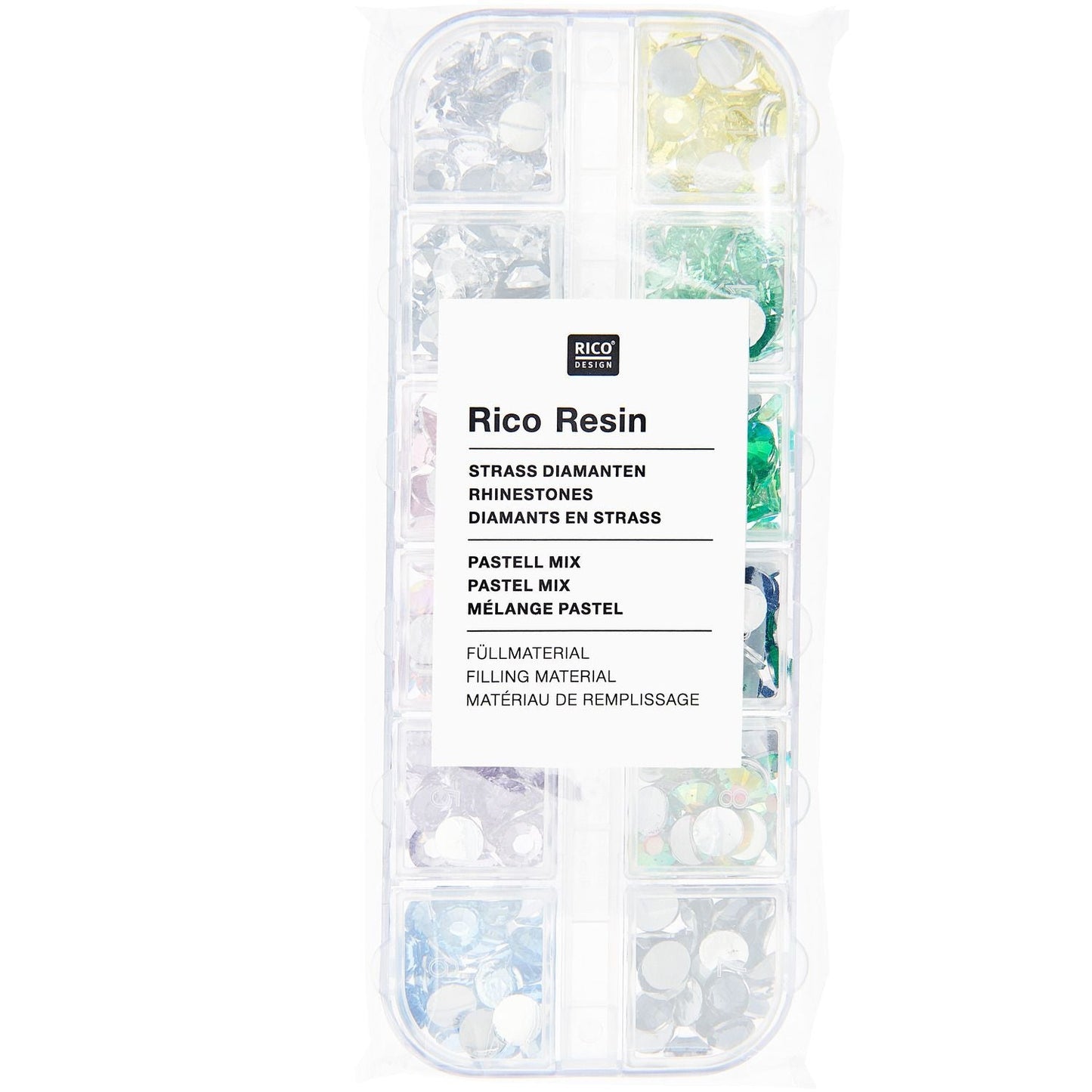 Füllmaterial für Resin Diamanten Pastell Mix 12x4g - Craftguru