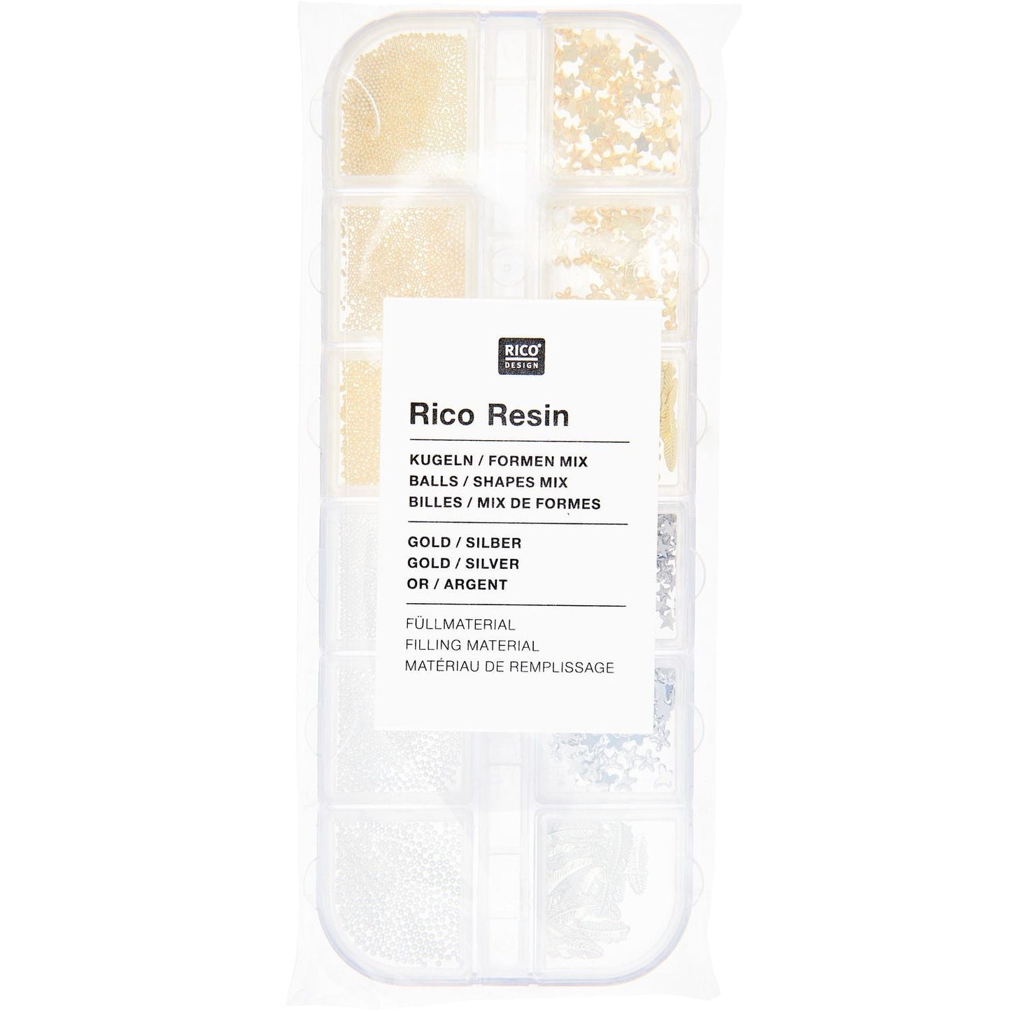 Füllmaterial für Resin Formen Mix 1 Gold & Silber 12x8g - Craftguru