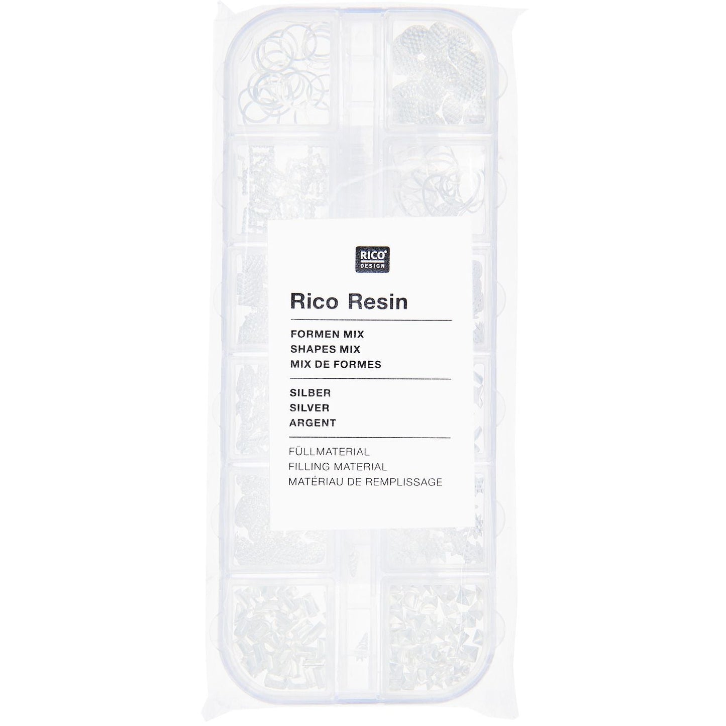 Füllmaterial für Resin Formen Mix Silber 12x8g - Craftguru