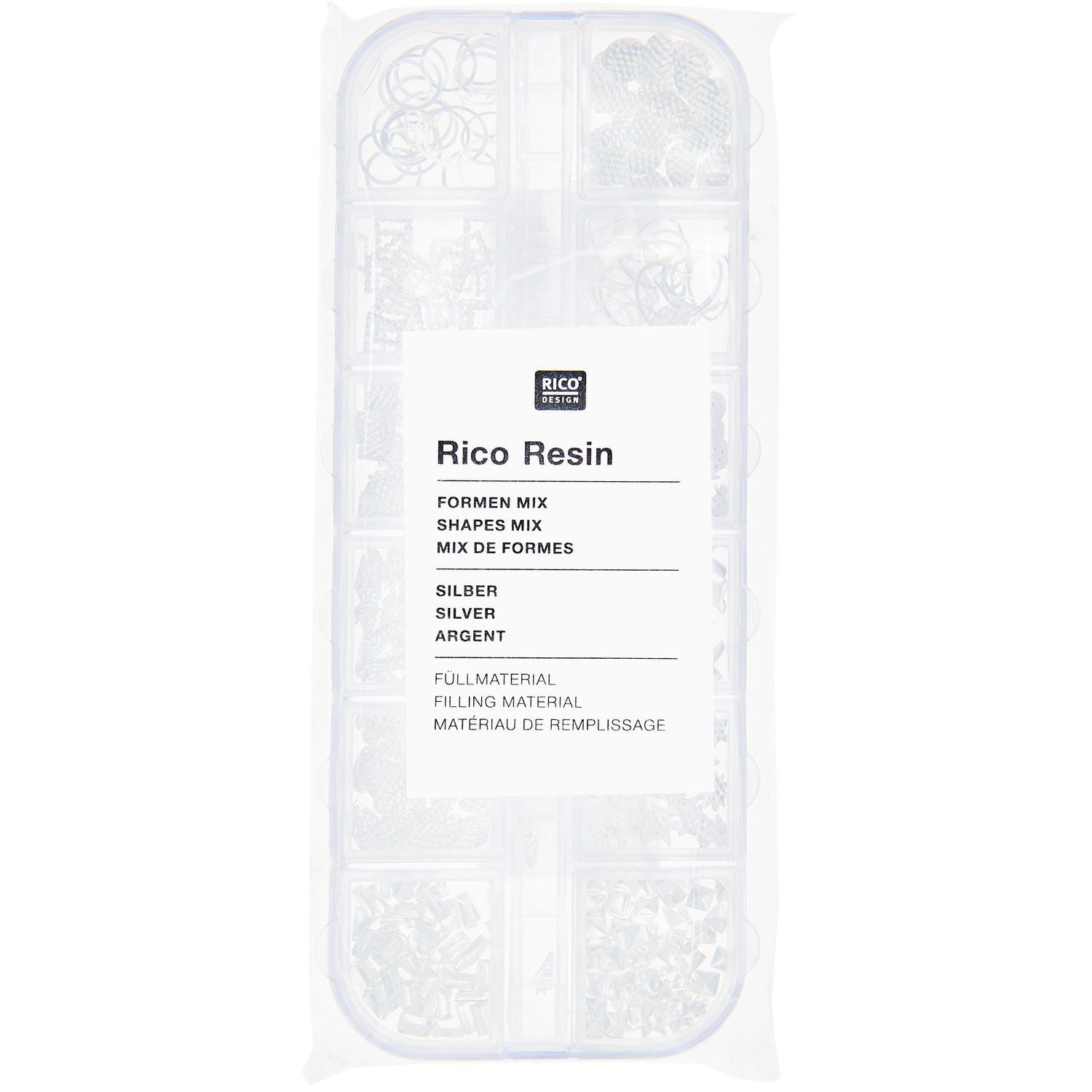 Füllmaterial für Resin Formen Mix Silber 12x8g - Craftguru