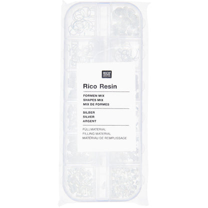 Füllmaterial für Resin Formen Mix Silber 12x8g - Craftguru