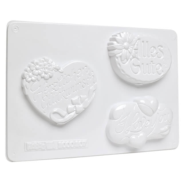 Gießform Glückwunsch - Alles Gute -Love, 3er Set - Craftguru