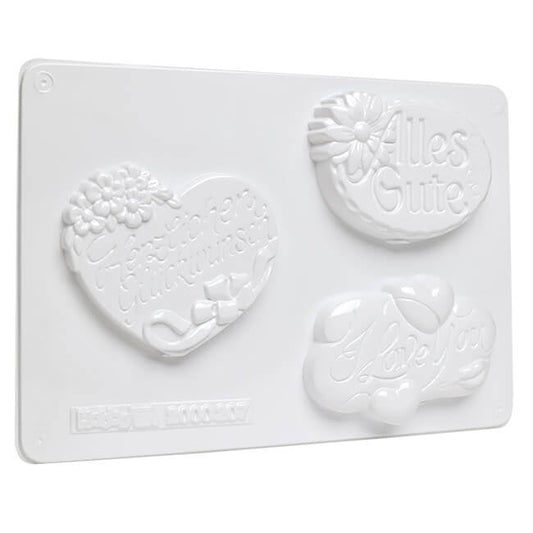 Gießform Glückwunsch - Alles Gute -Love, 3er Set - Craftguru