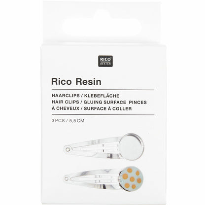 Haarclips mit runder Klebefläche 5,5cm 3 Stück - Craftguru