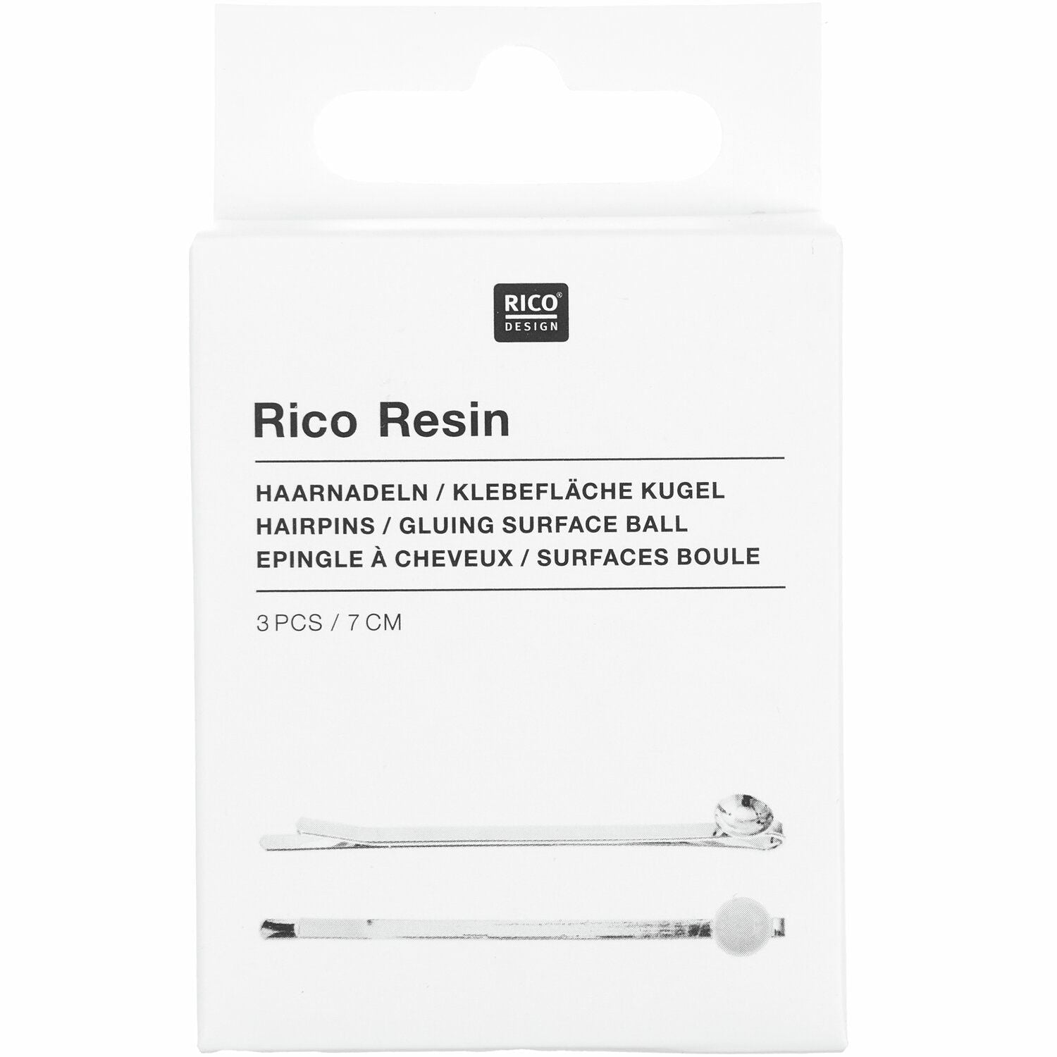 Haarnadel mit Klebefläche für Kugel 7cm 3 Stück - Craftguru