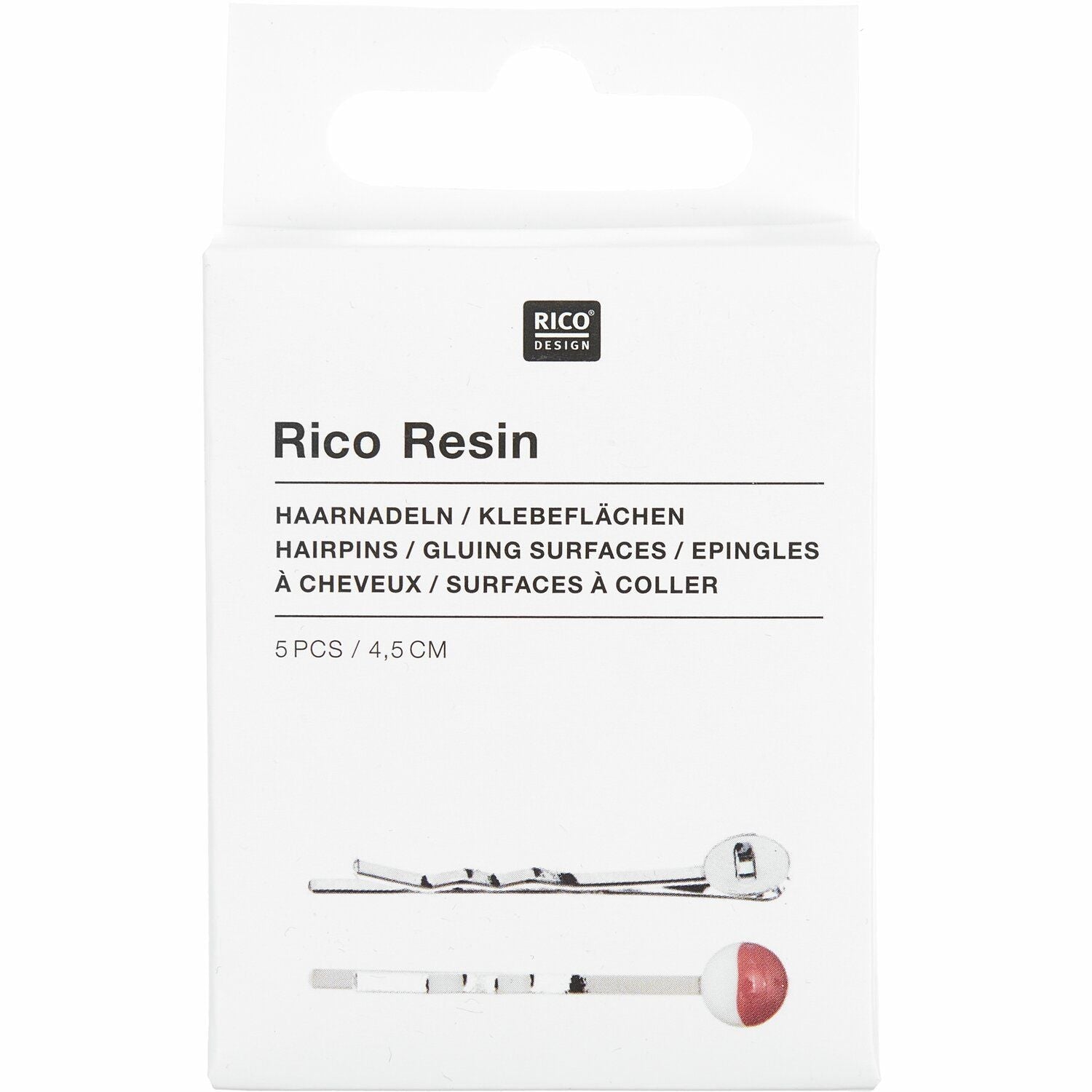 Haarnadel mit runder Klebefläche 4,5cm 5 Stück - Craftguru