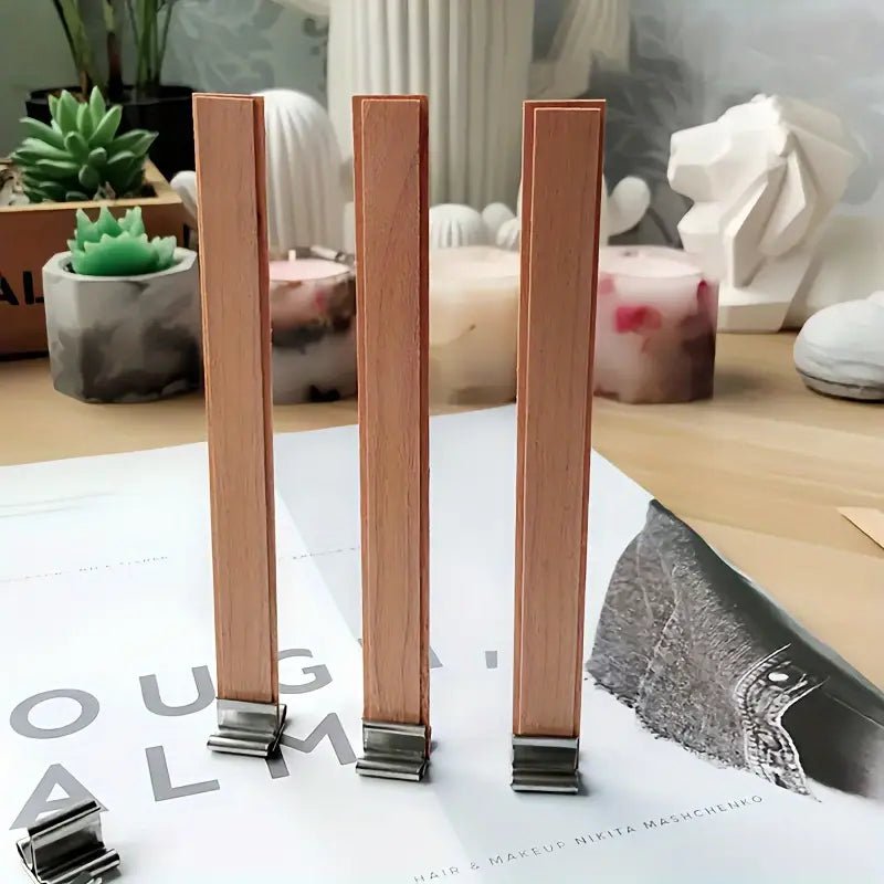 Holzdocht 13mm, Länge 130mm, 50 Stück inkl. Halter - Craftguru