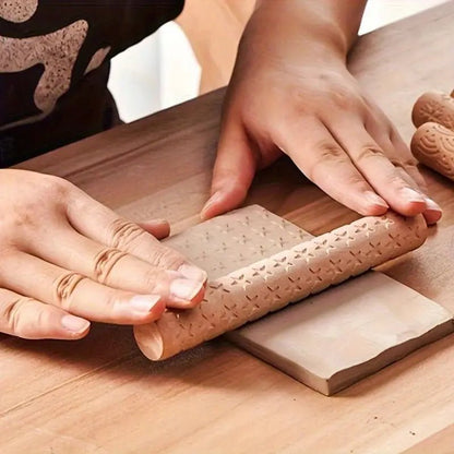 Holzwalze mit Sternstruktur - Craftguru