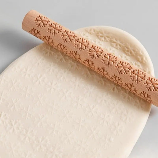 Holzwalze Struktur Schneeflocke - Craftguru