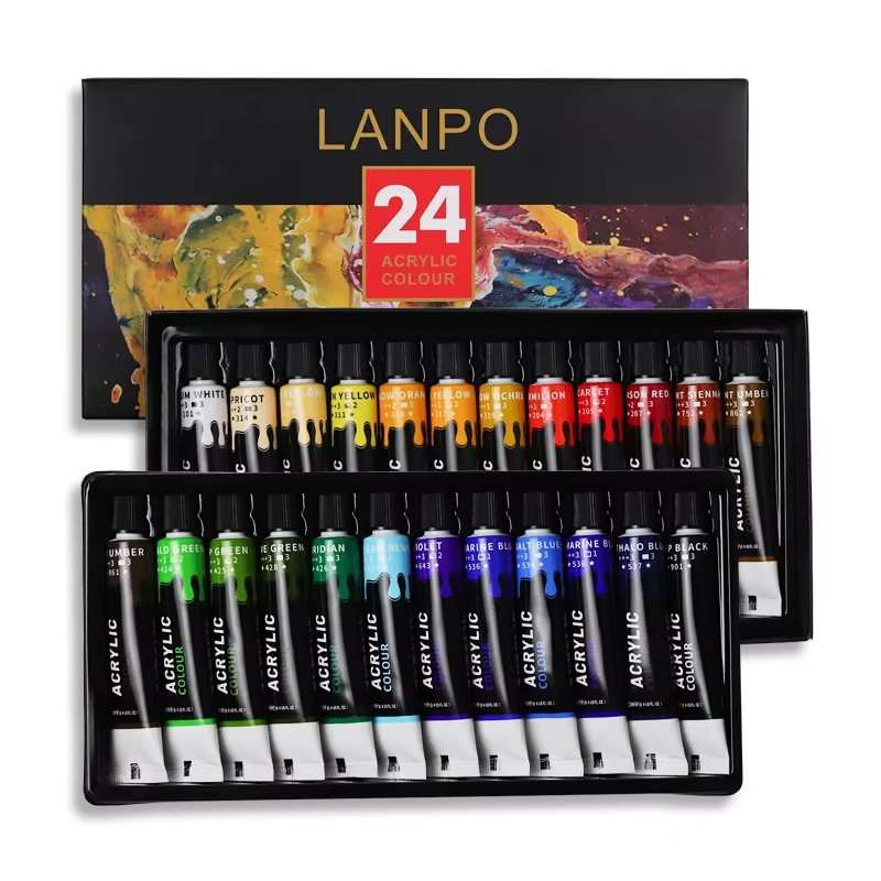 12 teiliges Acrylfarben-Set von Lanpo