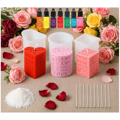 Komplettset Kerzengießset Love – Overhead Flat Lay
