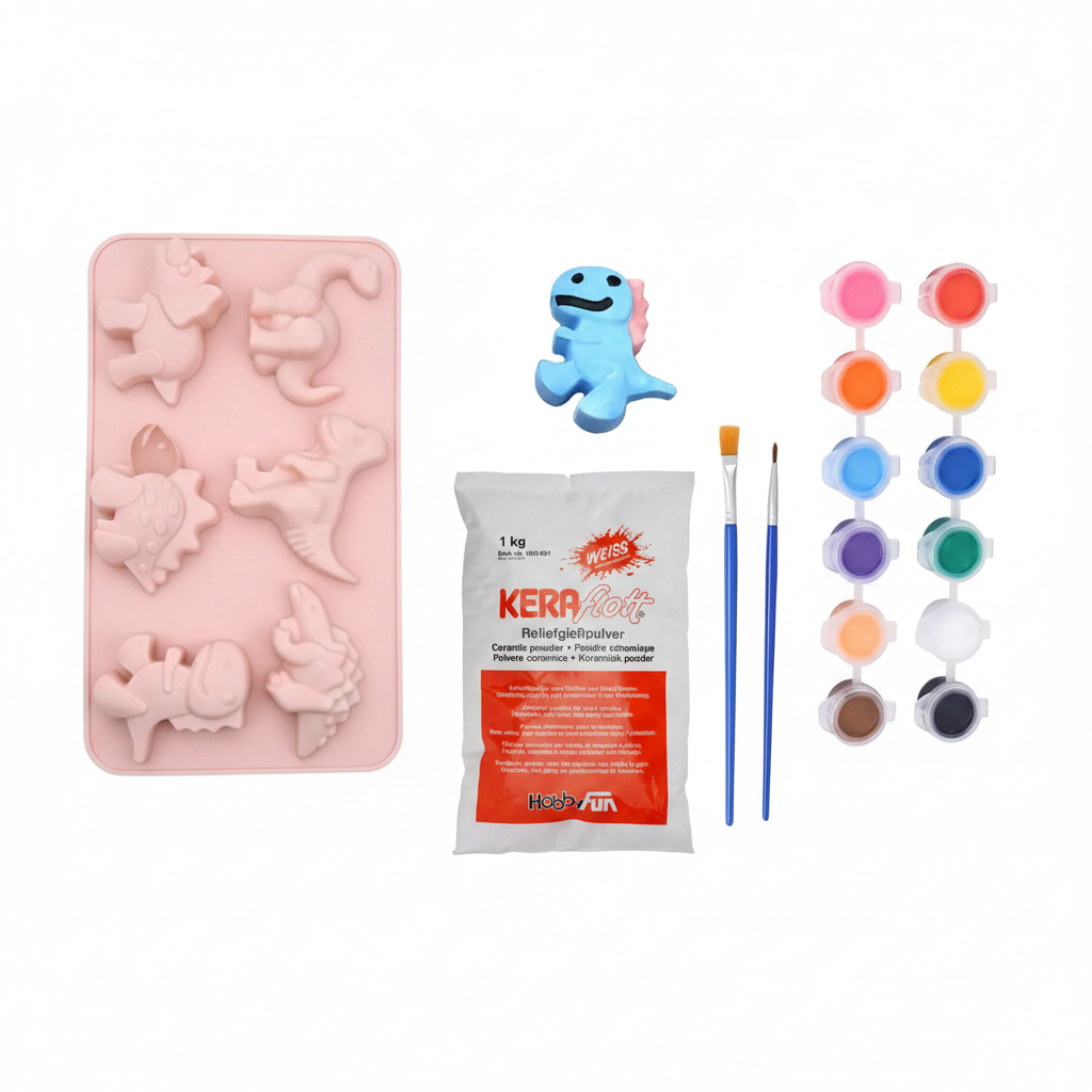 Kinder Gießset Dinos – Flat-lay alle Produkte