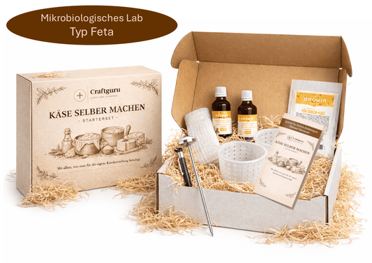 Käse selber machen - Starterset - Typ Feta, mikrobiologisches Lab - Craftguru
