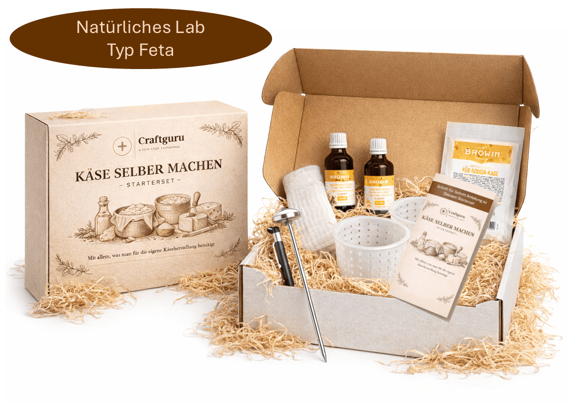 Käse selber machen - Starterset - Typ Feta, natürliches Lab - Craftguru