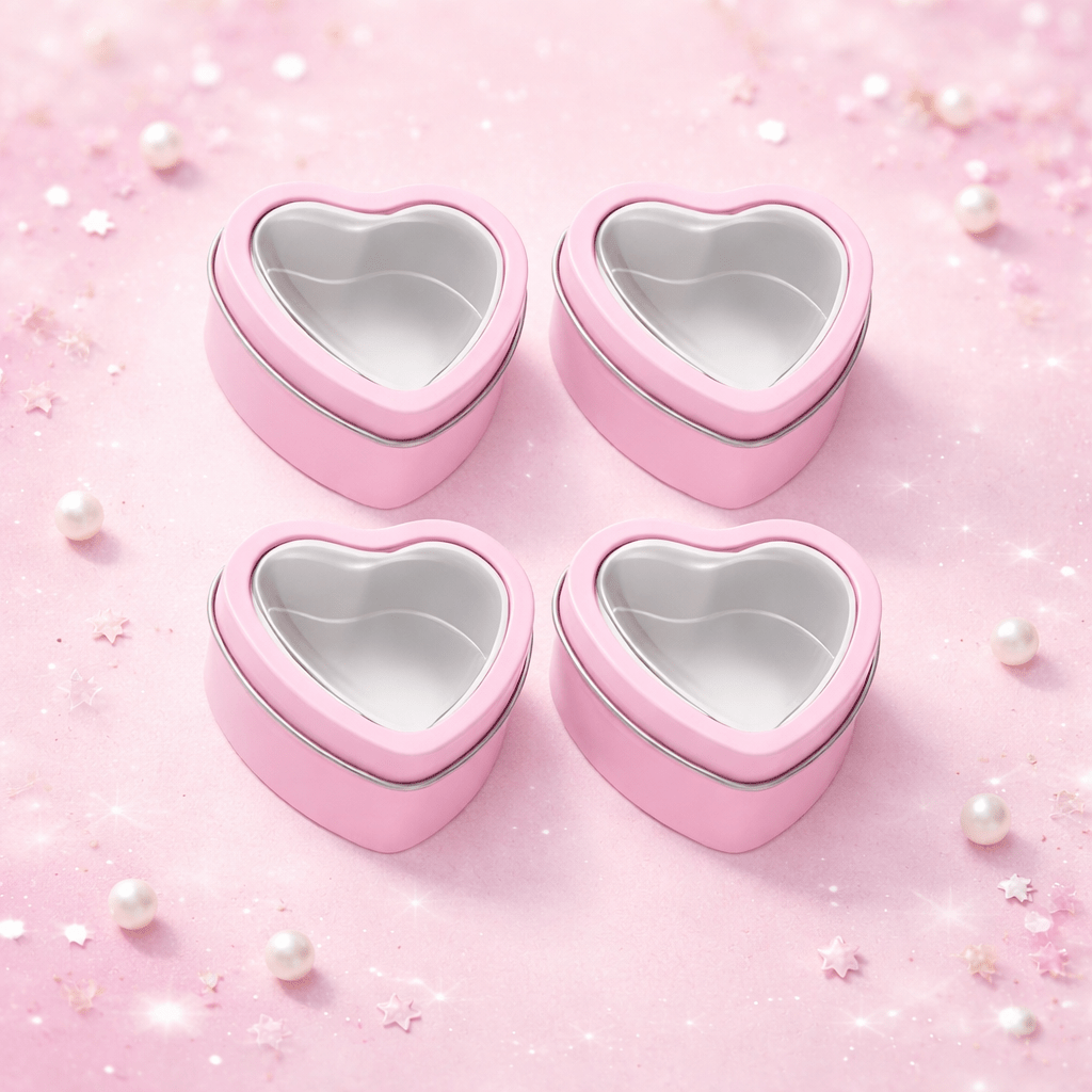 Kerzenbecher Herz, 4er Set, rosa - Craftguru