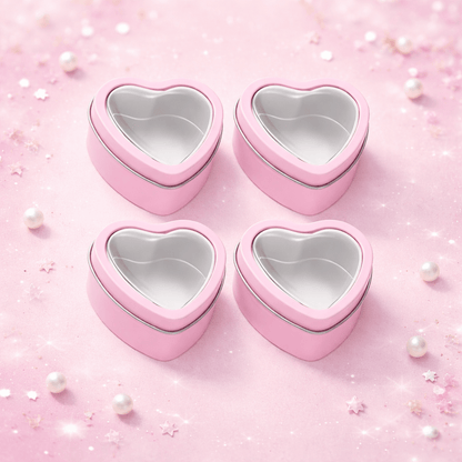 Kerzenbecher Herz, 4er Set, rosa - Craftguru