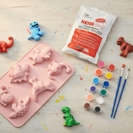 Kinder - Gießset Dinos | Kreativset zum Gießen mit Gießpulver - Craftguru