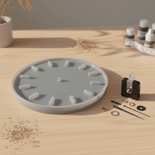Komplettset DIY Uhr Basic inkl. Silikonform, Uhrwerk und Zeigern - Craftguru