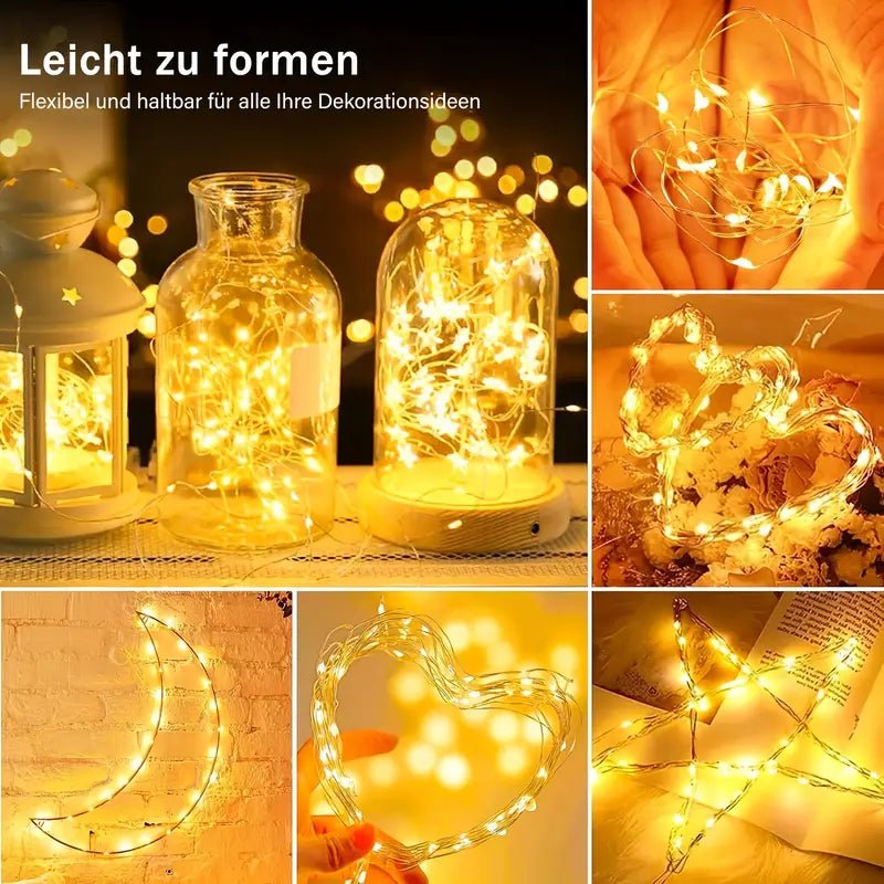 Lichterkette, warmweiß oder kaltweiß, 1m oder 2m - Craftguru