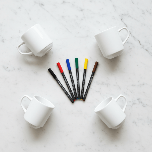 Malset Becher Basic inkl. 4 Tassen und 6 Stiften - Craftguru