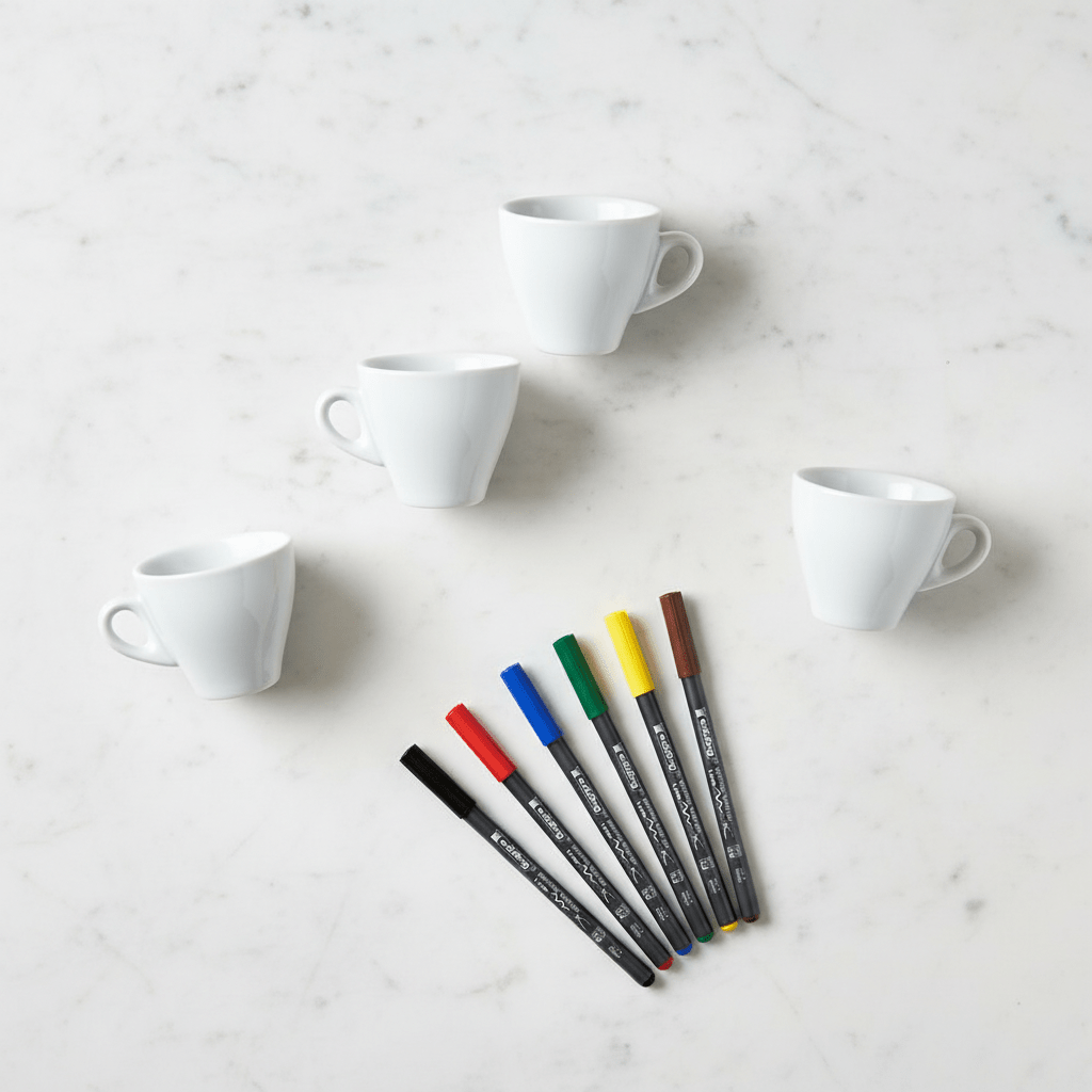 Malset Espressotasse Joy inkl. 4 Tassen und 6 Stiften - Craftguru