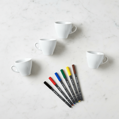 Malset Espressotasse Joy inkl. 4 Tassen und 6 Stiften - Craftguru