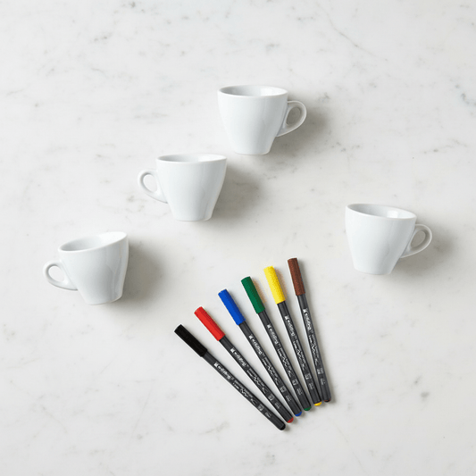 Malset Espressotasse Joy inkl. 4 Tassen und 6 Stiften - Craftguru