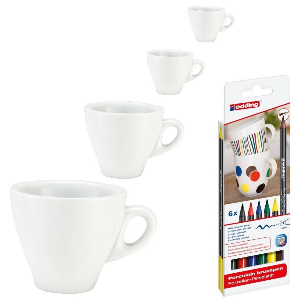 Malset Espressotasse Joy inkl. 4 Tassen und 6 Stiften - Craftguru