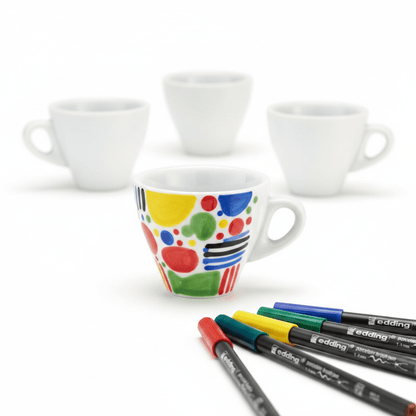 Malset Espressotasse Joy inkl. 4 Tassen und 6 Stiften - Craftguru