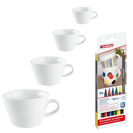 Malset Kaffeetasse Rio inkl. 4 Tassen und 6 Stiften - Craftguru