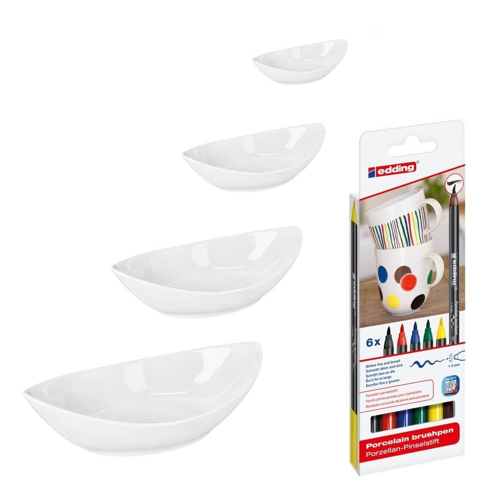 Malset Porzellanschale Lima inkl. 4 Schalen und 6 Stiften - Craftguru